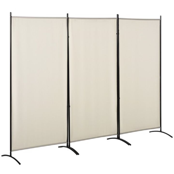 3-Panel Privacy Screen Portable Room Divider with Hinged Design