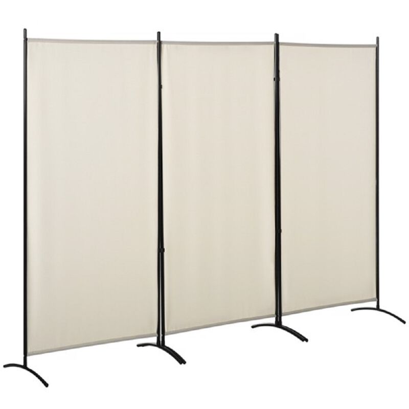 3-Panel Privacy Screen Portable Room Divider with Hinged Design