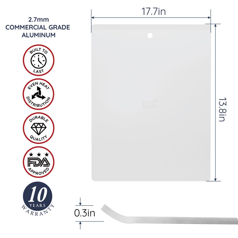 Baker's Secret Flat Cookie Sheet Pure Natural Aluminum Commercial Grade Extra Thick