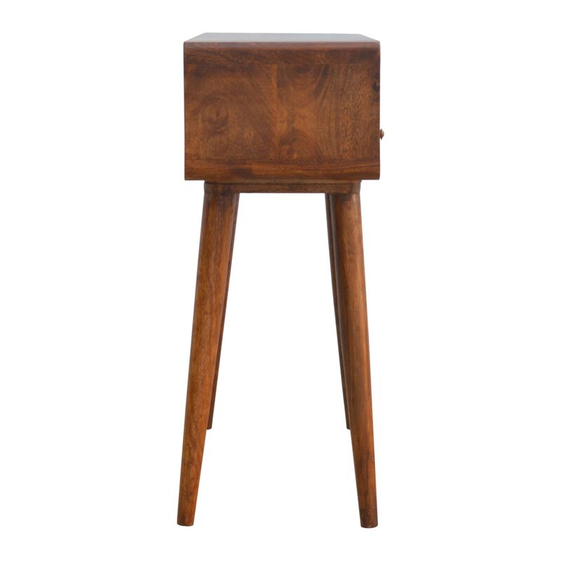 Solid wood Curved Chestnut 2 Darwer  Console Table