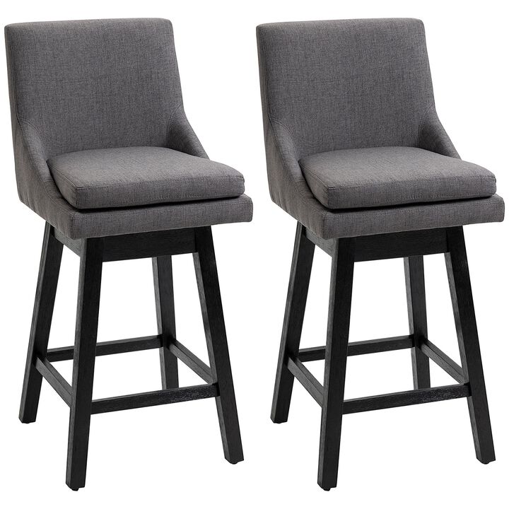 Charcoal Bar Seating: Bar Stools with Backs and Wood Legs
