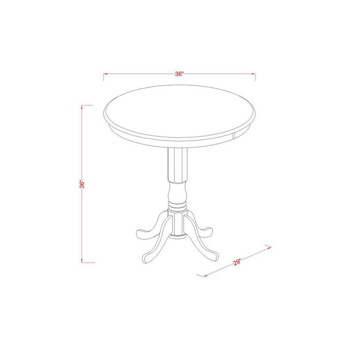 East West Furniture Jackson  Counter  Height  Table  in  Buttemilk  and  Cherry  Finish
