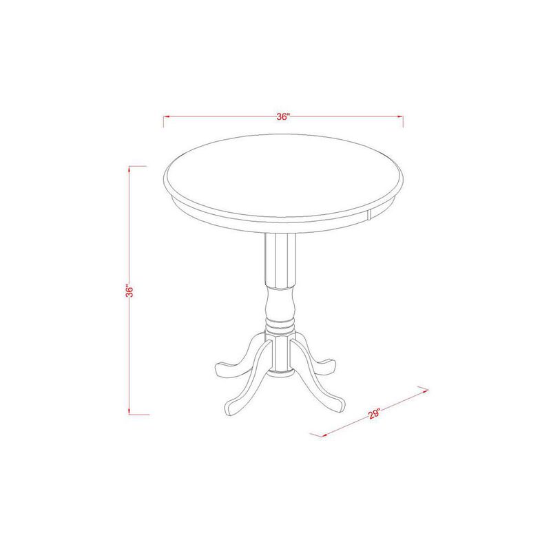 East West Furniture Jackson  Counter  Height  Table  in  black  and  Cherry  Finish