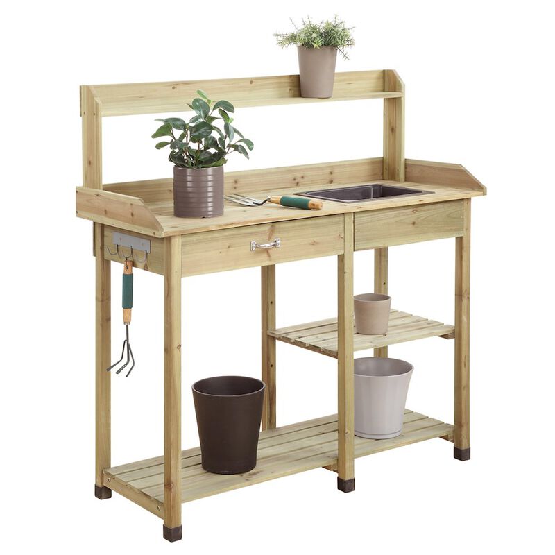 Convience Concept, Inc. Deluxe Potting Bench with Drawer and Shelves