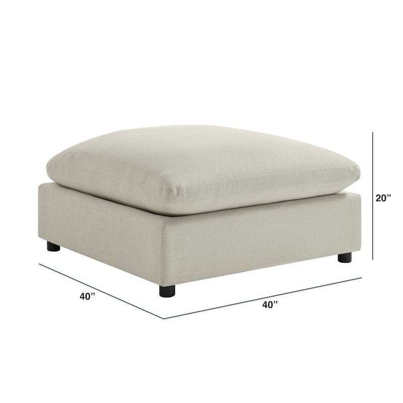 Comfort Pointe Casella Beige Fabric Ottoman