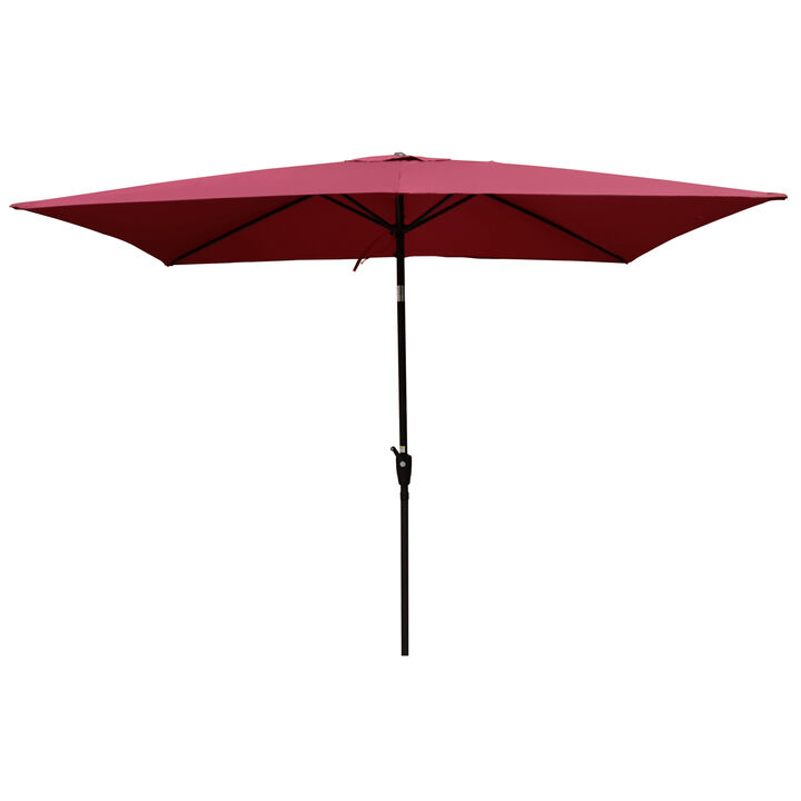 6 X 9FT Patio Umbrella Outdoor Waterproof Umbrella With Crank And Push Button Tilt