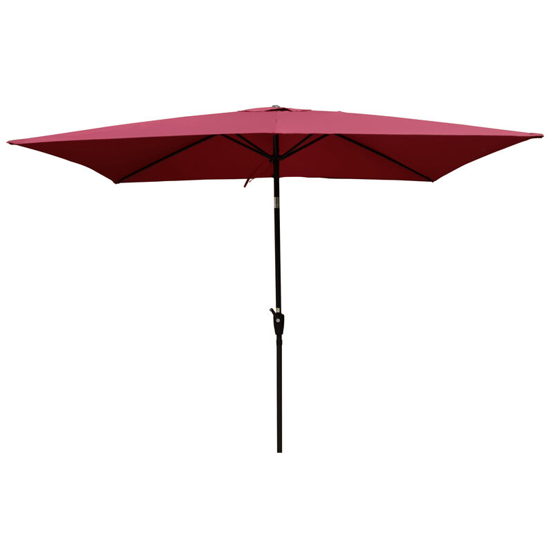 6 X 9FT Patio Umbrella Outdoor Waterproof Umbrella With Crank And Push Button Tilt