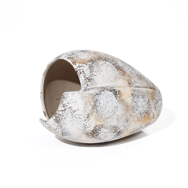 LuxenHome Modern Marble White Stoneware Table Vase