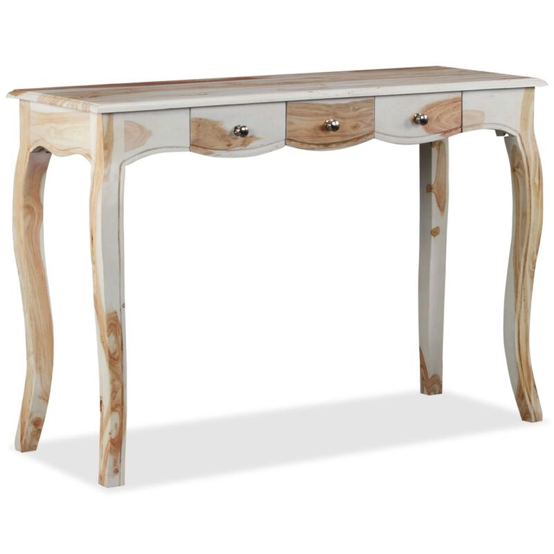 vidaXL Console Table with 3 Drawers Solid Sheesham Wood 43.3"x15.7"x30"