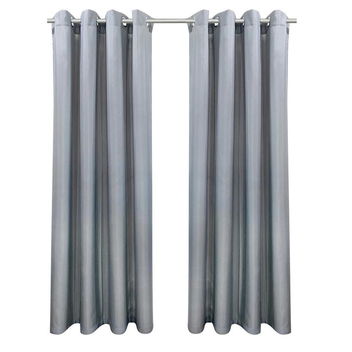 Commonwealth Seascapes Light Filtering Provide Privacy and Shade Grommet Outdoor Panel Pair Each 50" x 96" Alloy