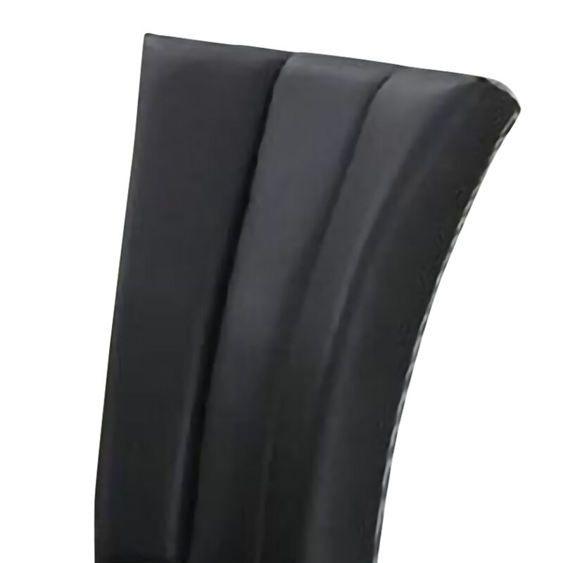 Leather Upholstered Dining Chair In Poplar Wood, Set Of 2,Black-Benzara