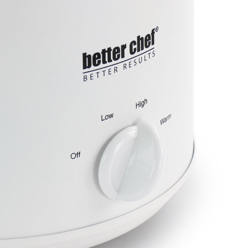 Better Chef 3 Quart Round Slow Cooker with Removable Stoneware Crock in White