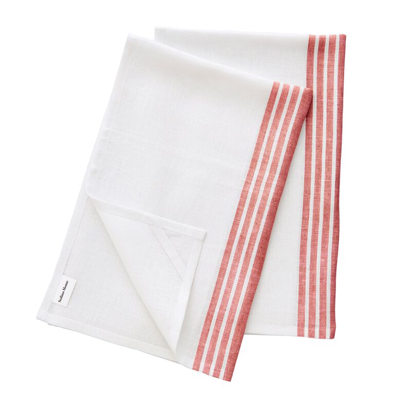 Solino Home 100% Pure Stripe Linen Kitchen Towels 17x26" Set of 2 for Spring & Easter | Farmhouse