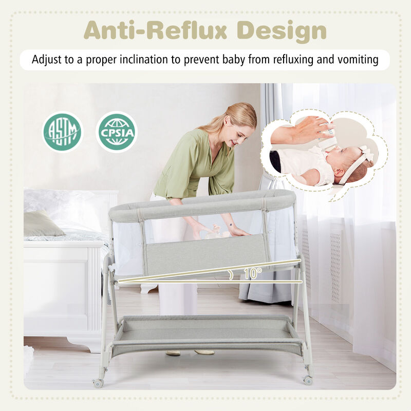 Baby Portable Bedside Sleeper with 7 Adjustable Heights