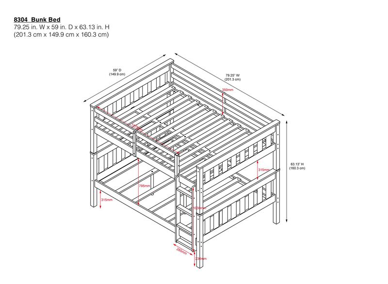 DHP Hurley Full-Over-Full Wood Bunk Bed with USB Port