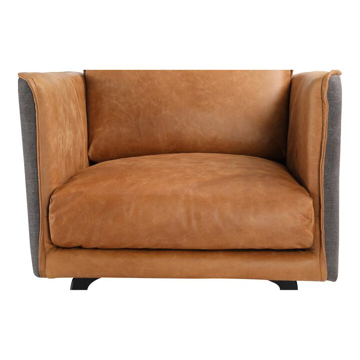 Cognac Oasis Leather Lounge Chair, Belen Kox