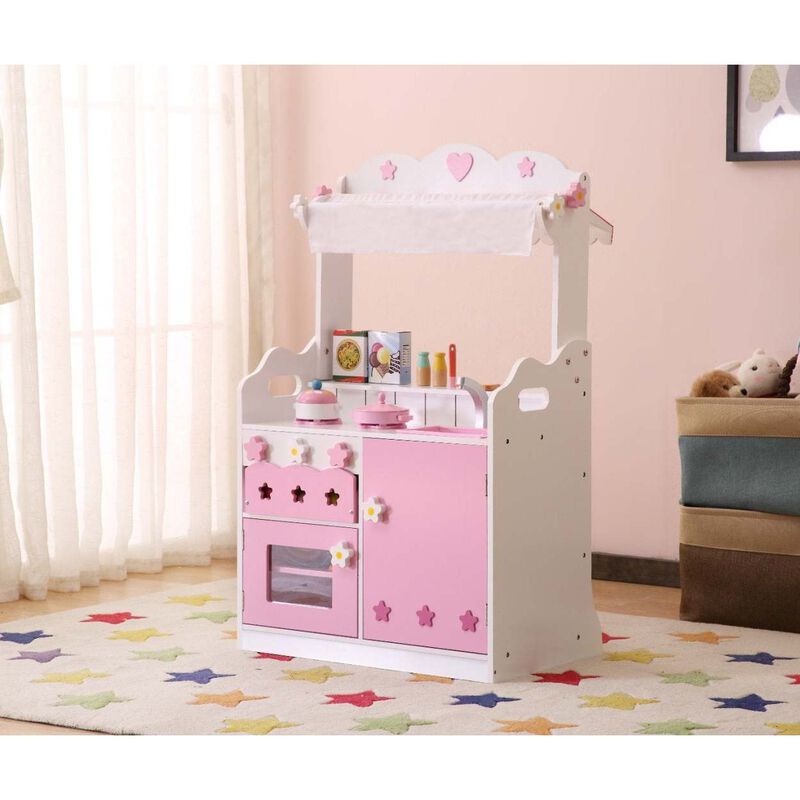 Kids Funnel 2 In 1 Pink Pretend Kitchen And Market Stall