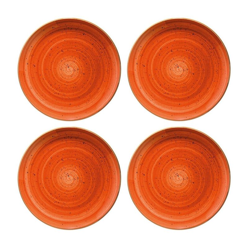 Terracota dia.8" h:1.5" 17 oz. Round Terracotta Porcelain Bowl (Set of 4)