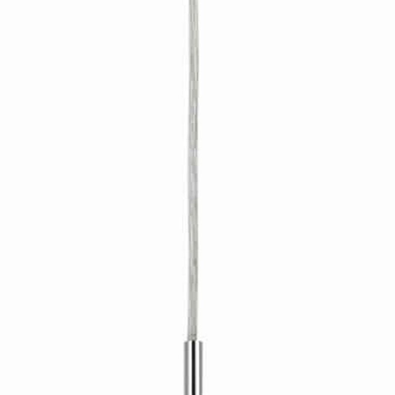 Drum Style Pendant Fixture with Fabric Shade and Brushed Details, White - Benzara