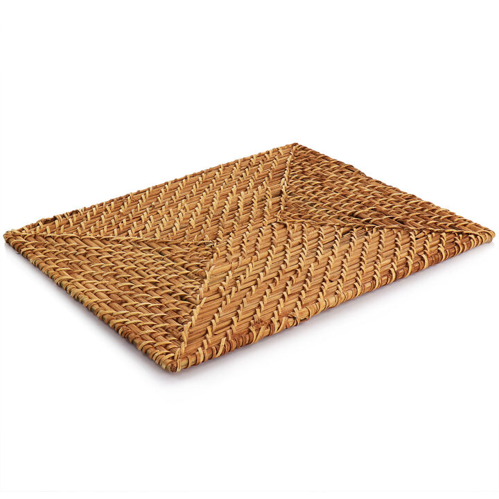 Martha Stewart 16 Inch Rattan Woven Rectangular Placemat in Brown