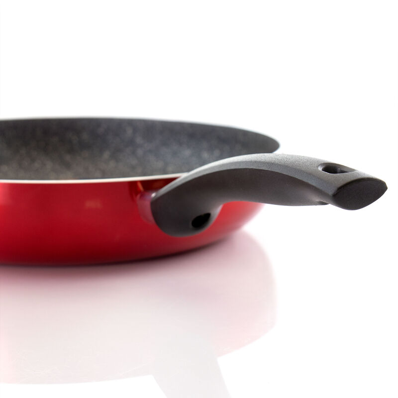 Oster Merrion 12 Inch Aluminum Frying Pan in Red with Bakelite Handle