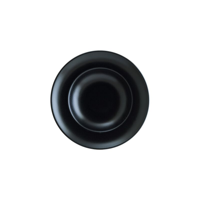 Notte dia.10.75" h:2.25" 16 oz. Round Black Porcelain Bowl (Set of 2)