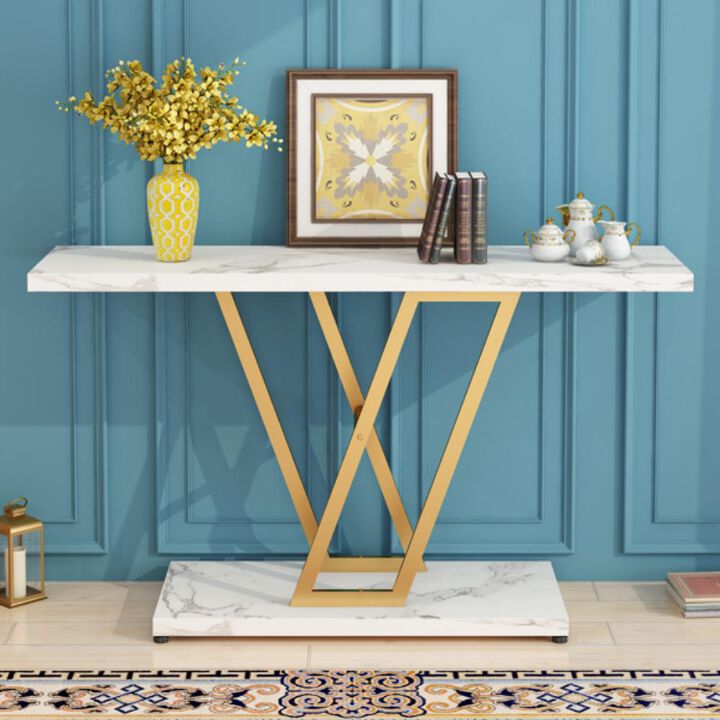 Industrial Hallway Table for Entryway Stylish Console Table with Storage for Home Organization