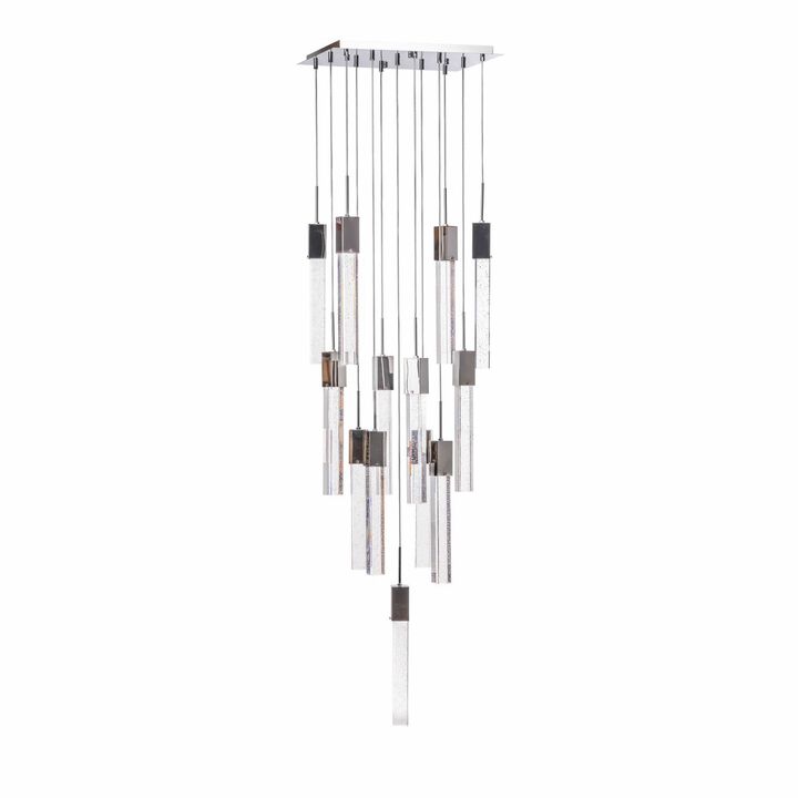 Sparkling Night Chandelier Chrome Metal and Acrylic 13 LED Light Dimmable Extra Large