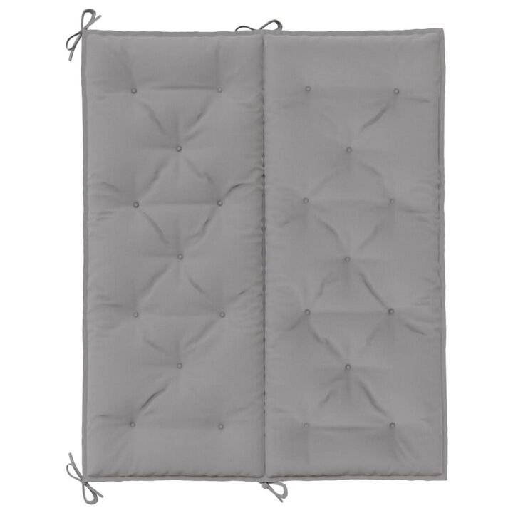 Claire Outdoor Cushion for Bench, 47 Inch Light Gray Oxford Fabric - Benzara