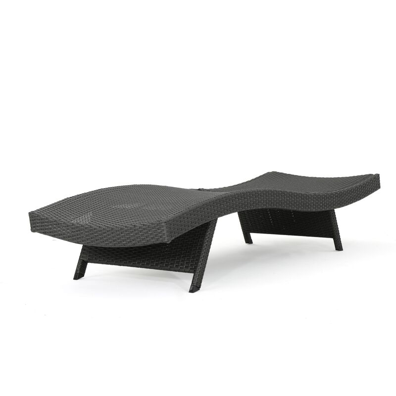 Mach Chaise Lounger, Dark Gray Rattan Wicker Frame, Outdoor, 79 Inch