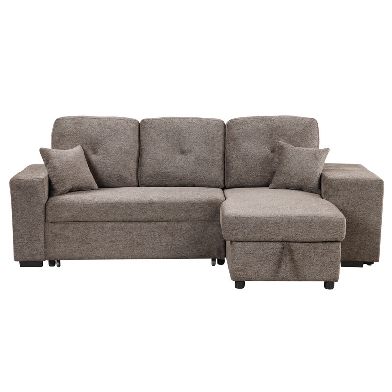 Knox Charcoal Sectional Sofa Bed with Storage Chaise