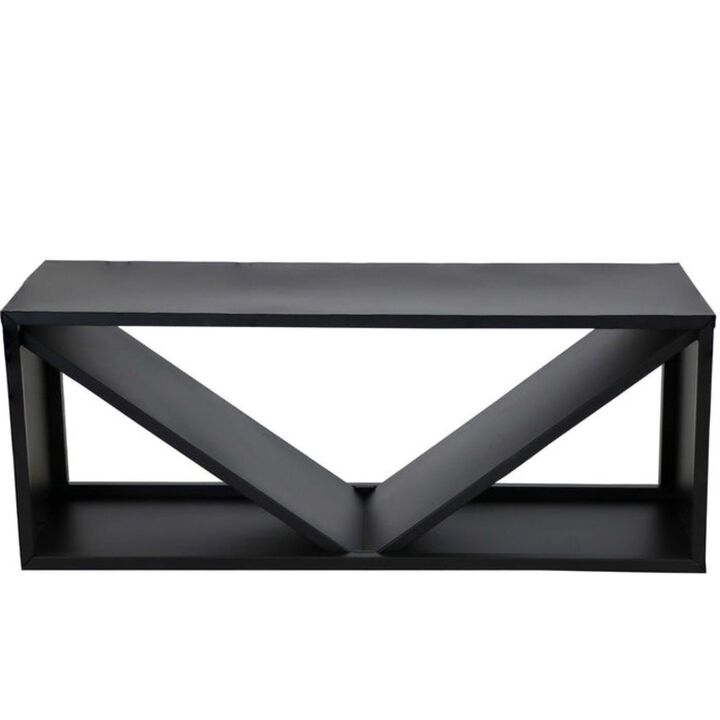 Hivvago Black Indoor/Outdoor 41 inch Steel Triple Triangle Firewood Log Storage Rack