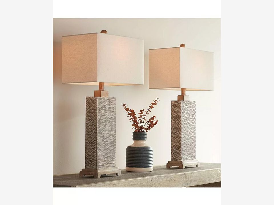 360 Lighting Caldwell Rustic Farmhouse Table Lamps 26 3/4" Tall Set of 2
