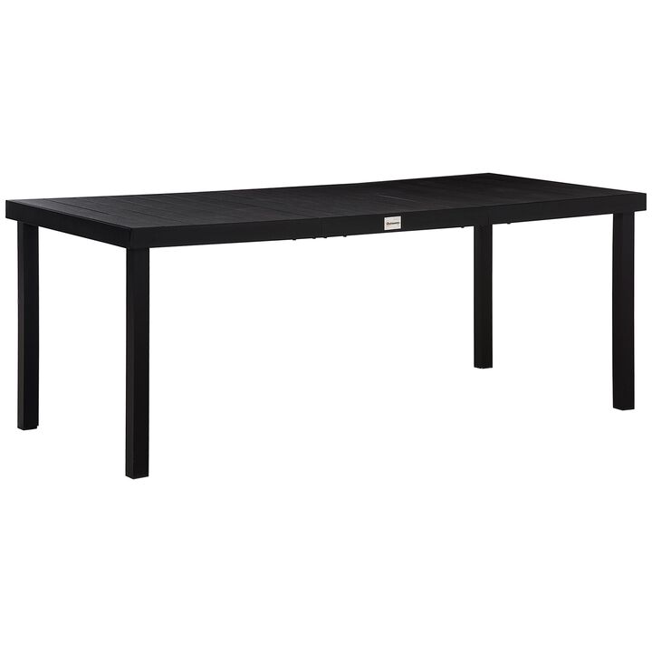 Black Alfresco Dining: 8-Person Rectangular Pedestal Table