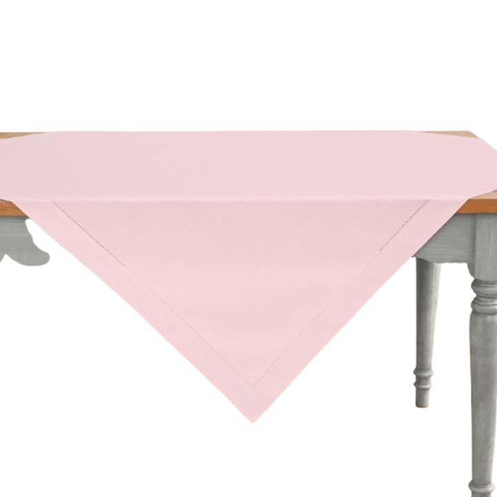 Solino Home Cotton Linen Hemstitch Table Throw 52 x 52 Inch