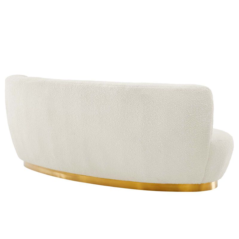 Kindred Boucle Upholstered Upholstered Fabric Sofa White EEI-5487-GLD-IVO