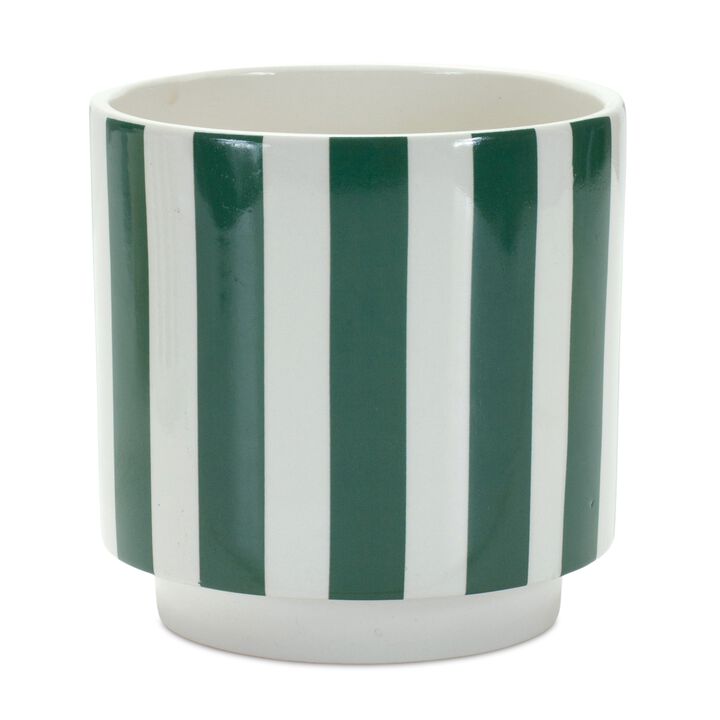 Striped Planter for Modern Plant Display and Home Décor (Set of 2)