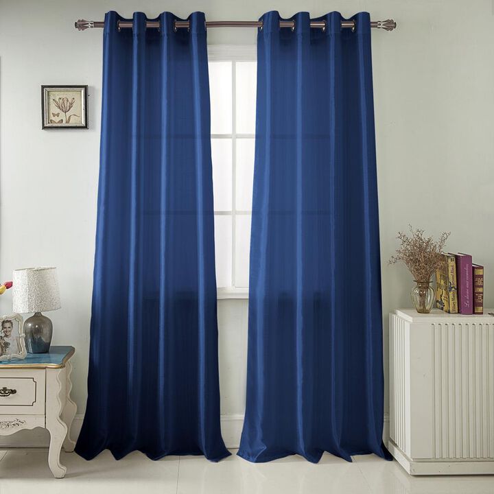 RT Designers Collection Nancy Faux Luxurious Silk Grommet Curtain Panel