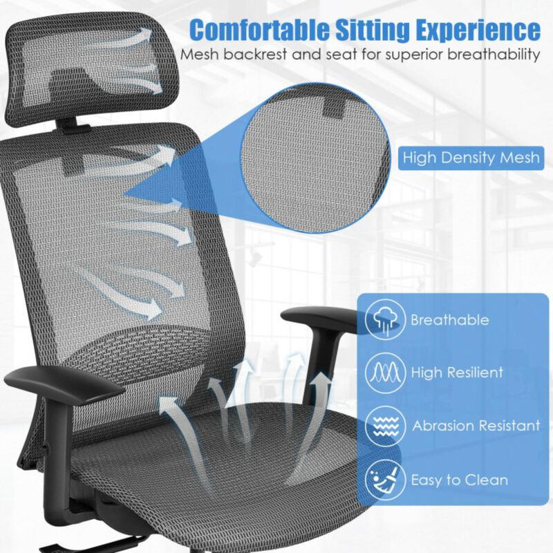 Hivvago Height Adjustable Ergonomic High Back Mesh Office Chair with Hange