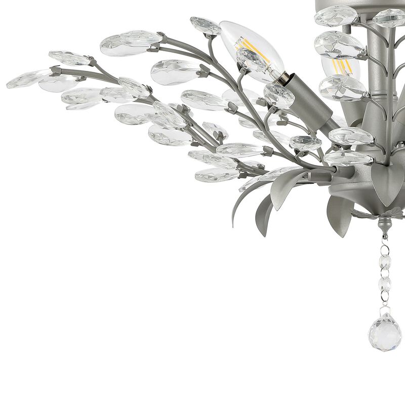 Elisana 4-Light Contemporary Bohemian Iron/Acrylic LED Semi Flush Mount