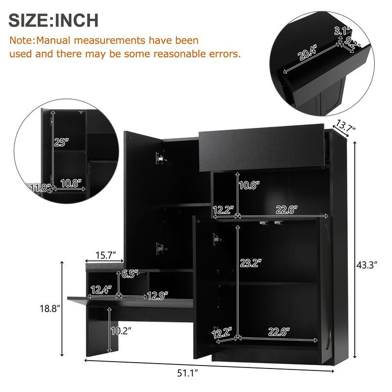Merax 2-in-1 Shoe Cabinets Storage Bench