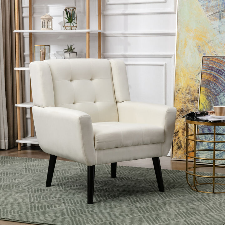 Modern Soft Linen Material Ergonomics Accent Chair Living Room Chair Bedroom Chair Home Chair