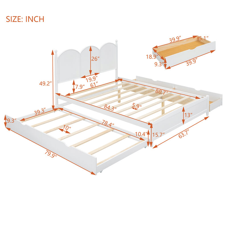 Merax Platform Bed with Drawers and Twin XL Trundle