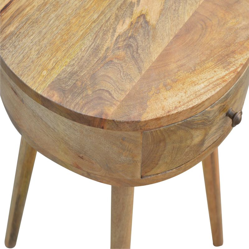 Artisan Furniture Solid Wood Nordic Circular Shaped nightstand