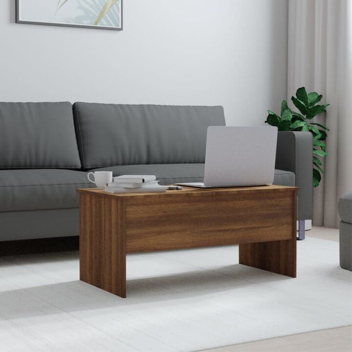 vidaXL Coffee Table Brown Oak 40.2"x19.9"x18.3" Engineered Wood