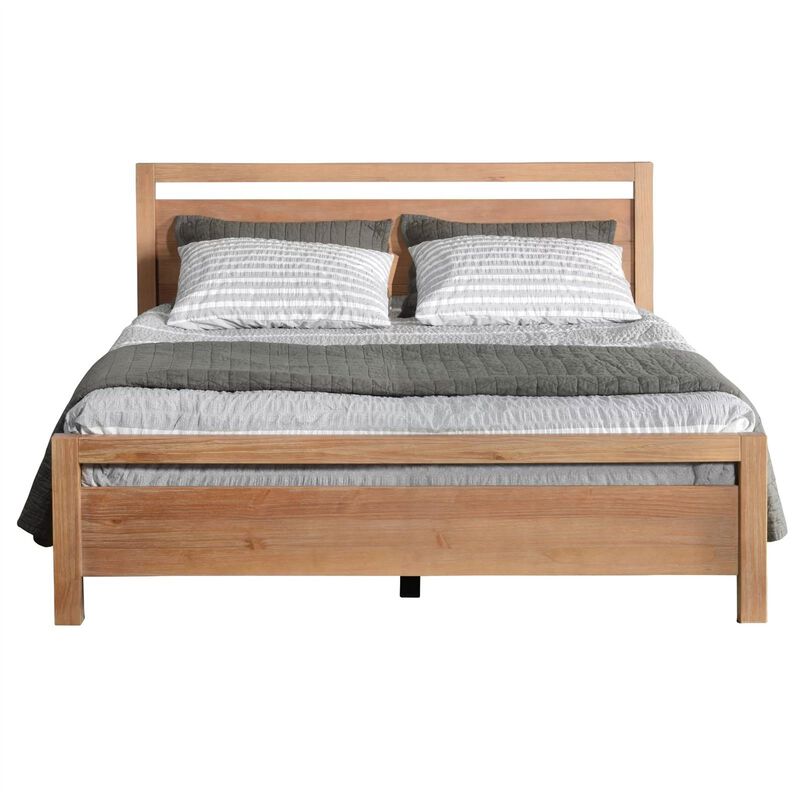 Farmhouse Solid Wood Platform Bed Frame with Headboard Footboard