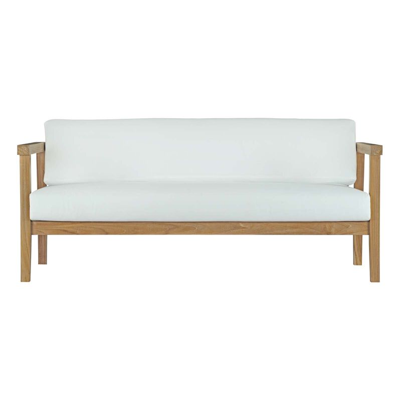 Modway - Bayport Outdoor Patio Teak Sofa Natural White