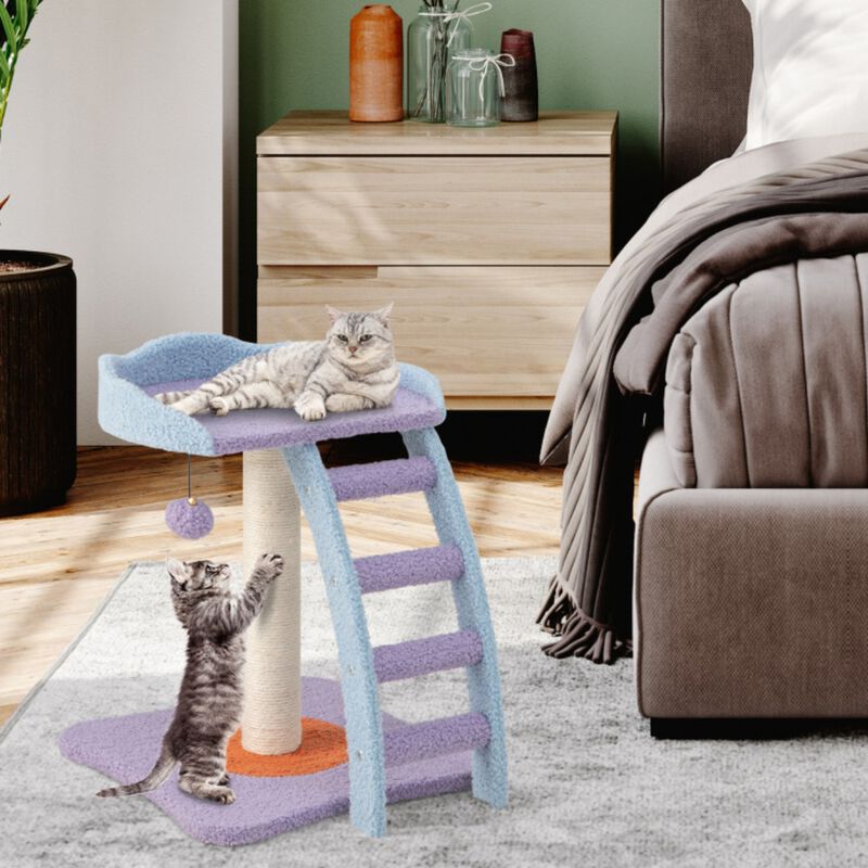 2-Storey Cat Tree Multi-Level Tower with Scratching Posts and Cozy Resting Spots for Cats