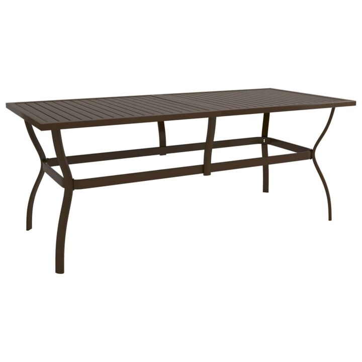 vidaXL Garden Table Brown 74.8"x31.5"x28.3" Steel