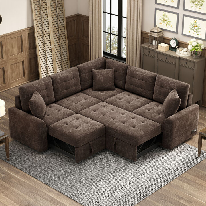 Merax Pull-out Sleeper Sofa with Wheels
